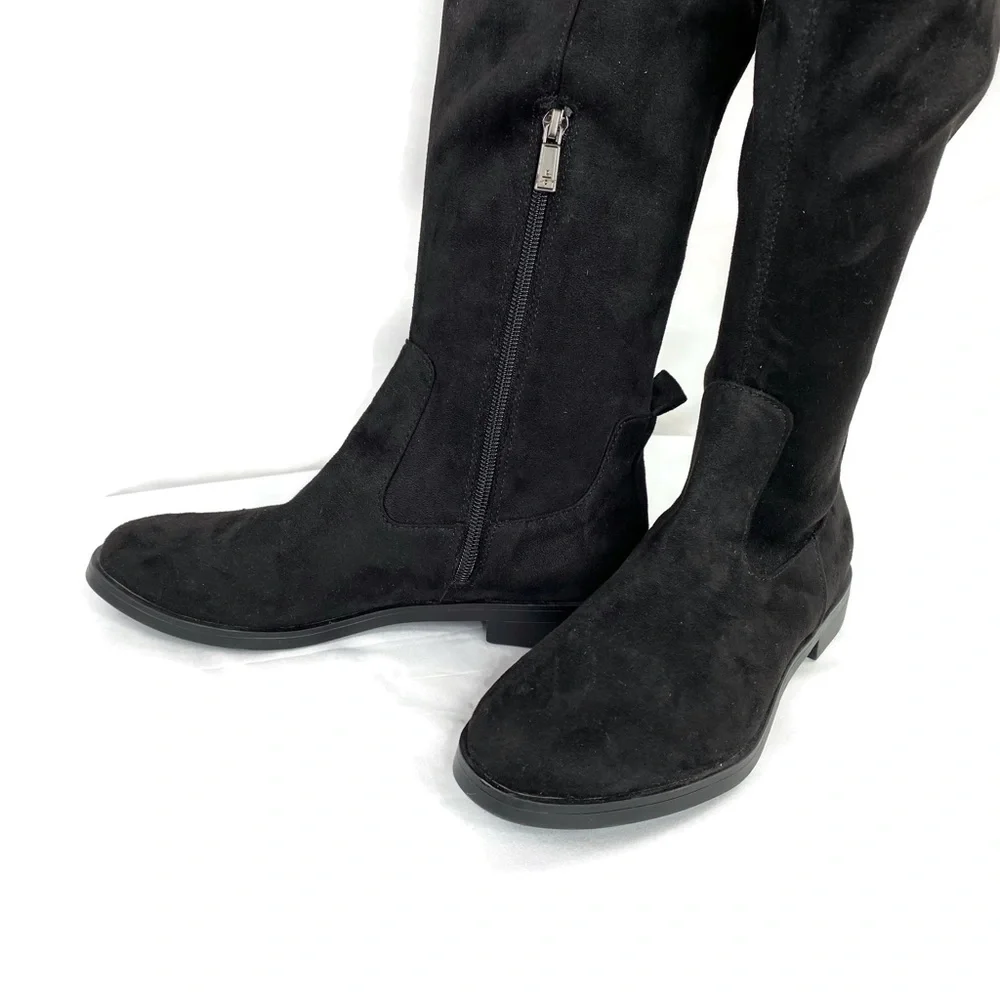 Kenneth Cole Reaction Windy-Y Over The Knee Stretch Boot Black Suede NWOT 7M - Picture 3 of 10
